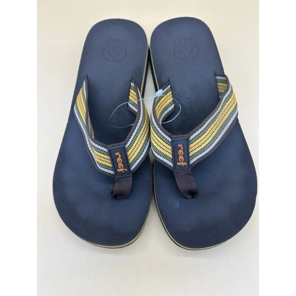 Reef Womens Flip Flop Sandals Size 8 Multicolor Striped Cushioned Beach Shoes